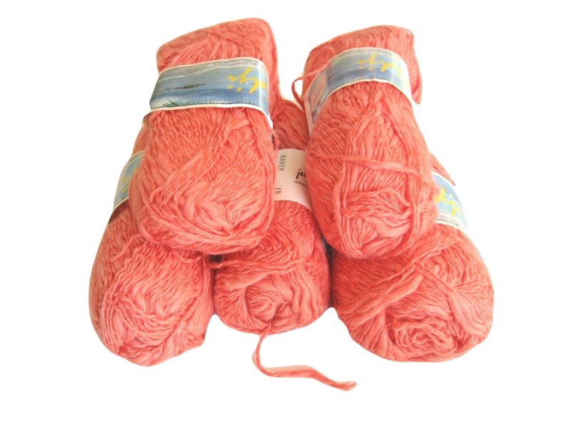 Cotton Mix Yarn, DK Weight, Light Orange, Cotton and Acrylic, Destash