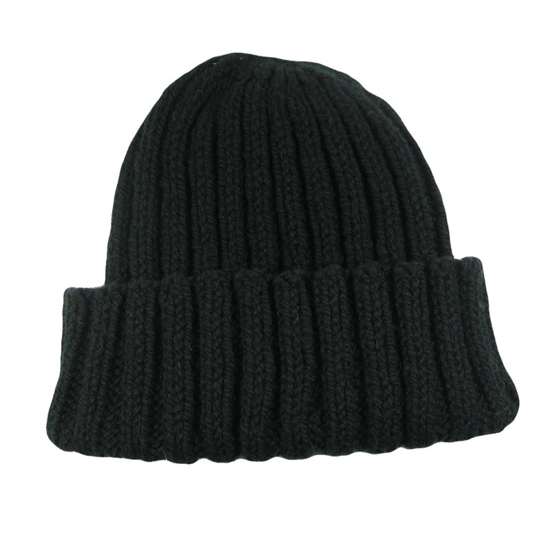 BEANIE HAT IN BLACK WOOL 403394