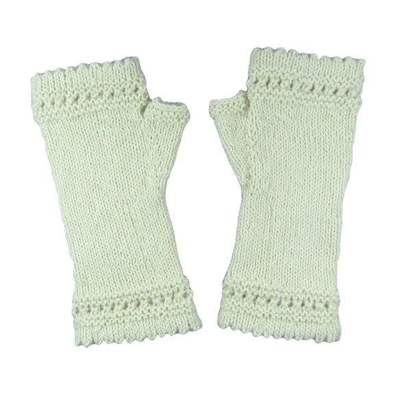 Alpaca arm warmers, fingerless gloves, long cuffs, hand knit, ecru knit mitts, texting mitts, cream alpaca mitts, fingerless gloves