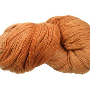 Brown wool yarn, hand dyed, worsted weight, superwash, wool yarn in cider brown