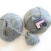 Pingouin Typhon, silver gray, chunky weight, acrylic blend, destash, discontinued, soft and fuzzy, silver yarn, mohair blend, French, fluffy