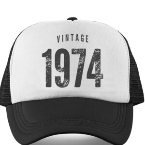 Vintage 1974 Birthday Hat, 50th Birthday Hat, 50 Years old Hat, Mesh Trucker Hat, Retro, Vintage Birthday