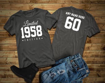 1958 Limited Edition 60th Birthday Party Shirt, 60 years old shirt, limited edition 60 year old, 60th birthday party tee shirt