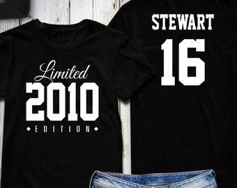 16th Birthday Shirt 2010 Limited Edition 16 years old shirt, limited edition 16 Year old, 16th birthday party tee shirt personalized