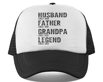 Personalized 60th Birthday Hat or Father's Day Hat for Grandpa, Custom Dad Hat, Grandpa Father Husband Legend Grandfather, Gift