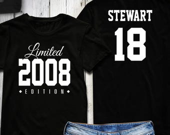18th Birthday Shirt 2008 Limited Edition 18 years old shirt, limited edition 18 Year old, 18th birthday party tee shirt personalized