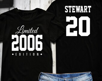 20th Birthday Shirt 2006 Limited Edition 20 years old shirt, limited edition 20 Year old, 20th birthday party tee shirt personalized