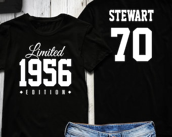 70th Birthday Shirt 1956 Limited Edition 70 years old shirt, limited edition 70 Year old, 70th birthday party tee shirt personalized