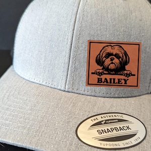 Shih Tzu Hat, Personalized Dog name hat, Patch Hat, Pets Name, Dog Owner Gift, Pet memorial, Mans Best Friend Hat, Patch Snapback