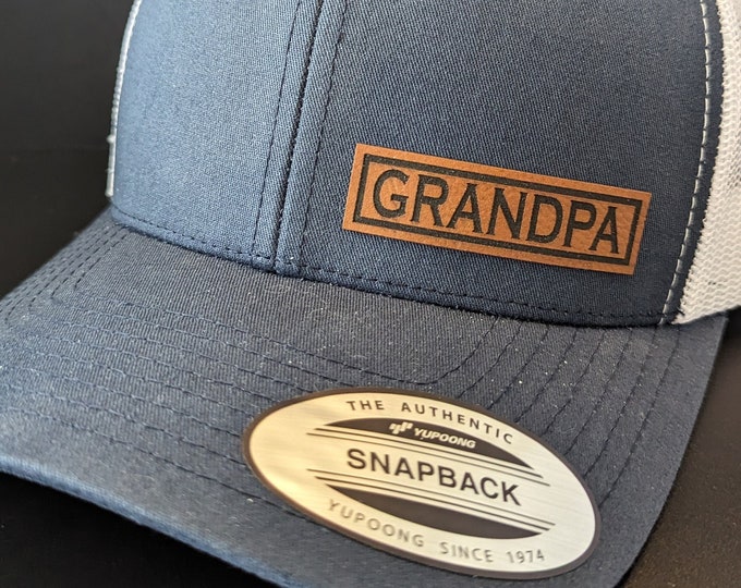 Grandpa Hat, Grandpa Gift, Grandpa Patch Snapback Cap, Grandpa Hat