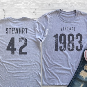 Vintage 1982 Sport Grau / Heidegrau Geburtstag T-Shirt 42