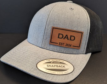 Dad Hat, Dad Personalized Established Year- (any year) Custom Dad Gift, Dad Patch Snapback Cap, Dad Hat