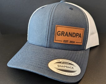 Morfarhatt, Morfars personliga etableringsår - (valfritt år) Anpassad morfarspresent, Morfarsmärke Snapback-keps, Morfarhatt
