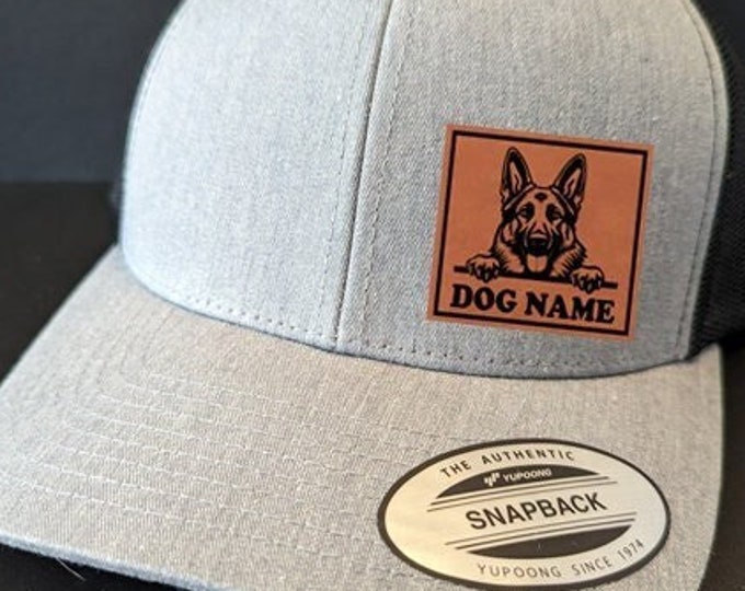 German Shepherd Hat, Personalized Dog name hat, Patch Hat, Pets Name, Dog Owner Gift, Pet memorial, Mans Best Friend Hat, Patch Snapback Cap