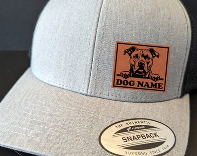 Pitbull Hat, Personalized Dog name hat, Patch Hat, Pets Name, Dog Owner Gift, Pet memorial, Mans Best Friend Hat, Patch Snapback Cap