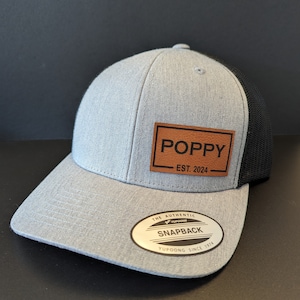 Poppy Cap "Any Year", Poppy Trucker Hat, Poppy PATCH CAP, Grandad Gifts, Gifts for Grand Father,  Gifts for Grandpa, Fathers Day Gifts