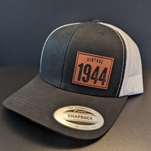 Vintage 1944 Hat, 80th Birthday Hat, Vintage Personalized Established Year- (any year) Custom Vintage Gift, Vintage Patch Snapback Cap