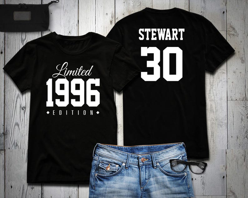 30th Birthday Shirt 1996 Limited Edition 30 years old shirt, limited edition 30 Year old, 30th birthday party tee shirt personalized image 1
