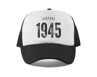 Gorra de cumpleaños vintage de 1945, gorra de 80 cumpleaños, gorra de 80 años, gorra de camionero de malla, retro, cumpleaños vintage