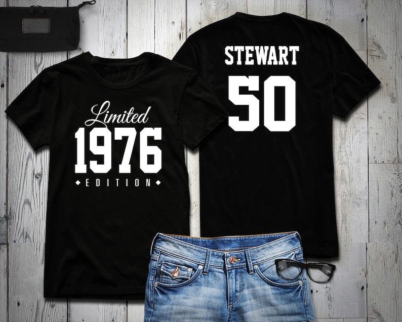 50-årsdagströja 1976 Limited Edition 50 år gammal tröja, begränsad upplaga 50 år gammal, 50-årsfest t-shirt personlig bild 1