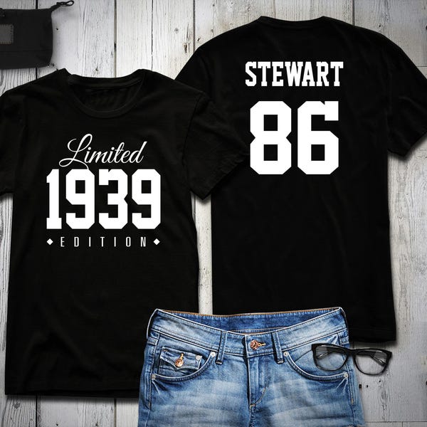 86e verjaardag shirt 1939 Limited Edition 86 jaar oud shirt, limited edition 86 jaar oud, 86e verjaardagsfeestje T-shirt gepersonaliseerd