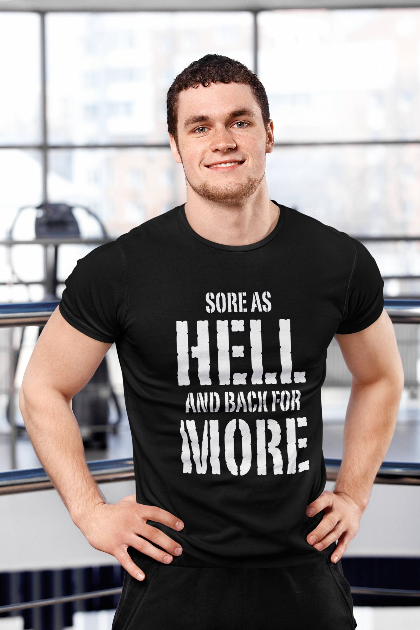 Im Here for the Workout Selfie Gym Funny Fitness Humor T-Shirt