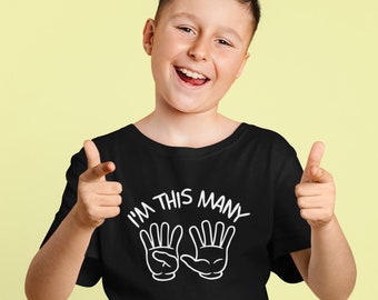 I'm This Many Nine 9th Birthday Tshirt, Kids 9th Birthday Tshirt, Children's Birthday Tshirt, Gift for Child Birthday Unique Gift TH-348