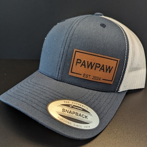 Gorra PawPaw, PawPaw personalizada con el año de fundación (cualquier año), regalo PawPaw personalizado, gorra con visera ajustable con parche PawPaw, gorra PawPaw