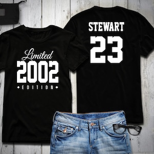 23rd Birthday Shirt 2002 Limited Edition 23 years old shirt, limited edition 23 Year old, 23rd birthday party tee shirt personalized