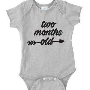 Two Month Old Birthday, Shirt Bodysuit New Born Birthday, Birthday Gift, Gift For Two Month Old Baby Onepiece One Piece Baby Shower, TH-401 image 1