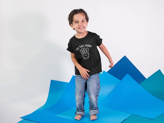 I'm This Many Four 4  Birthday Tshirt, Kids 4th Birthday Tshirt, Children's Birthday Tshirt, Gift for Child Birthday TH-343