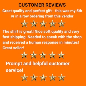 a poster with five stars on an orange background