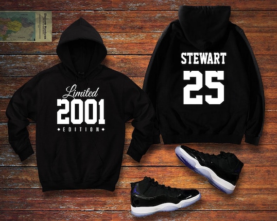 2001 Limited Edition Birthday Hoodie 25th Custom Name Celebration Gift mens womens ladies hooded sweatshirt sweater Unisex Personalized