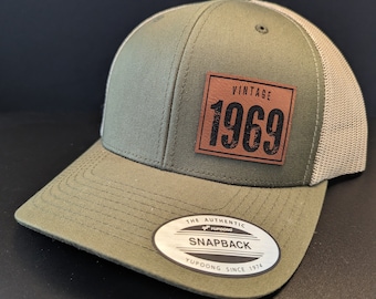 Vintage 1969 Hat, 55th Birthday Hat, Vintage Personalized Established Year- (any year) Custom Vintage Gift, Vintage Patch Snapback Cap