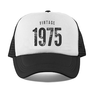 Gorra de cumpleaños vintage de 1975, gorra de 50 cumpleaños, gorra de 50 años, gorra de camionero de malla, retro, cumpleaños vintage