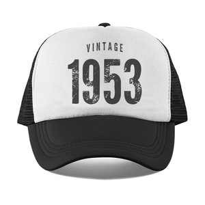 Vintage 1953 Birthday Hat, 70th Birthday Hat, 70 Years old Hat, Mesh Trucker Hat, Retro, Vintage Birthday image 1