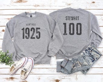 Sweatshirt 100e Anniversaire - Texte Happy 100th Birthday, Coupe Classique, 241 G | Pour Fête Centenaire Hommes Et Femmes