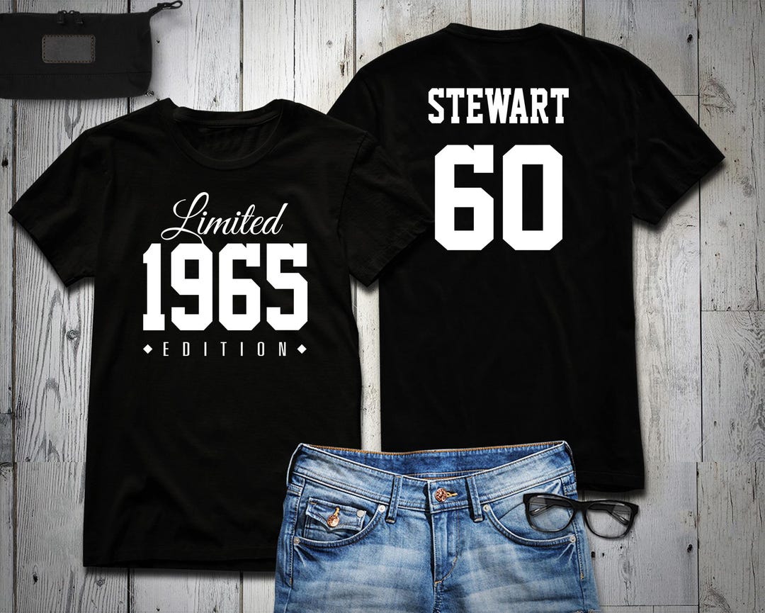 60th Birthday Shirt For Men - Vintage 1965 Limited Edition Gift T-Shirt Custom Year & Color