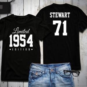 71st Birthday Shirt 1954 Limited Edition 71 years old shirt, limited edition 71 Year old, 71st birthday party tee shirt personalized