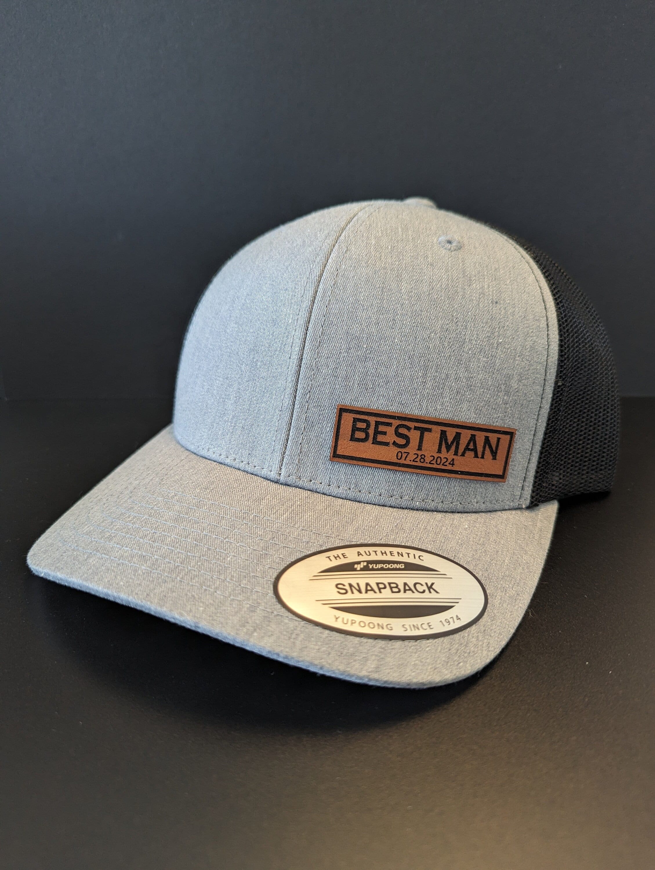 Best man Hat, Personalized Wedding Date Hat, Wedding Day, Best man Gift, Wedding Gift, Wedding Party Hats, Patch Hat, Patch Snapback Cap