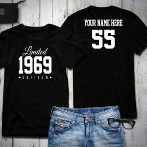 1969 Limited Edition 55th Birthday Party Shirt, 55 years old shirt, limited edition 55 year old, 55th birthday party tee shirt Personalized image 1