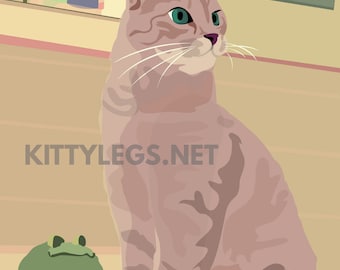 Counter Cat Illustration