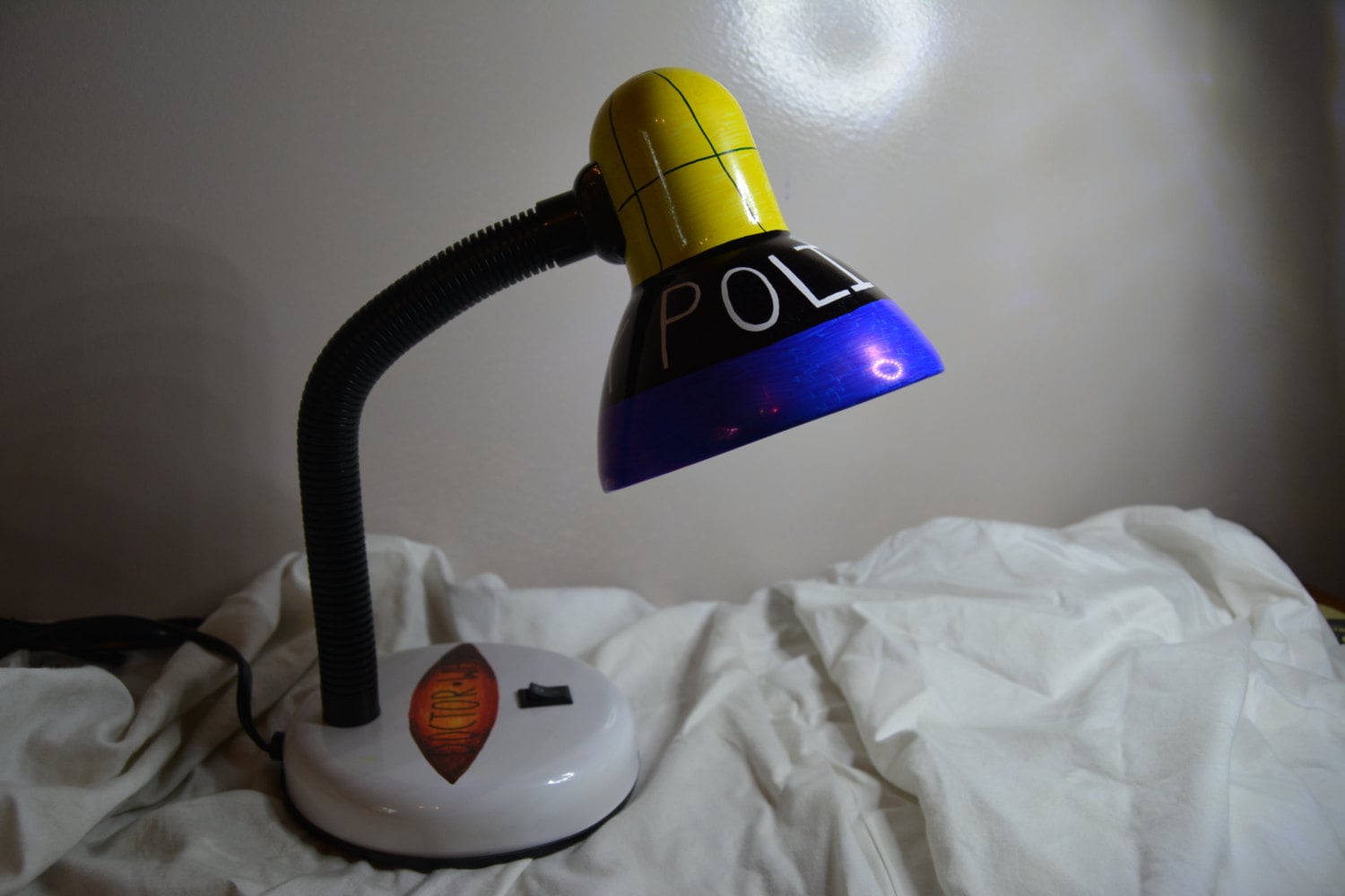 Doctor Who Themed Tardis Hand Drawn Desk Lamp