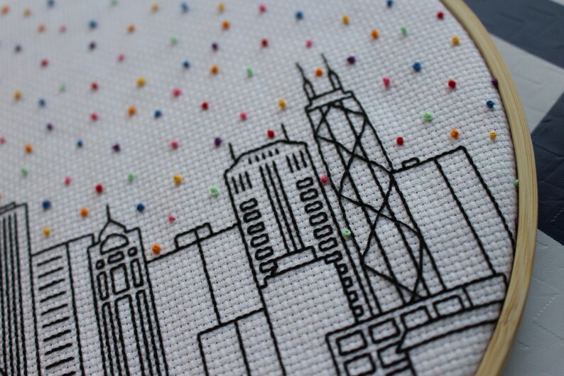 Hello Chicago Cross Stitch Pattern. Cubs. Confetti City Etsy