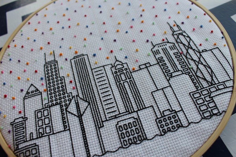Hello Chicago Cross Stitch Pattern. Cubs. Confetti City | Etsy