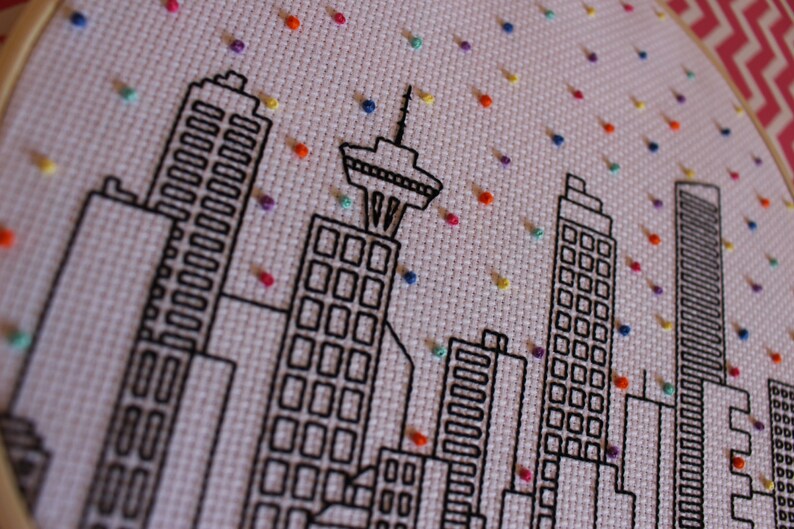 Hello Vancouver Cross Stitch Pattern. Confetti City Skyline. Etsy UK
