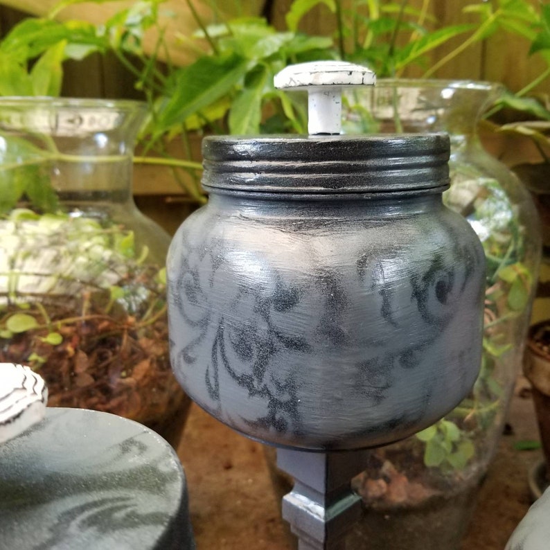 Gray Canisters Canister Set Recycled Canisters Glass Etsy