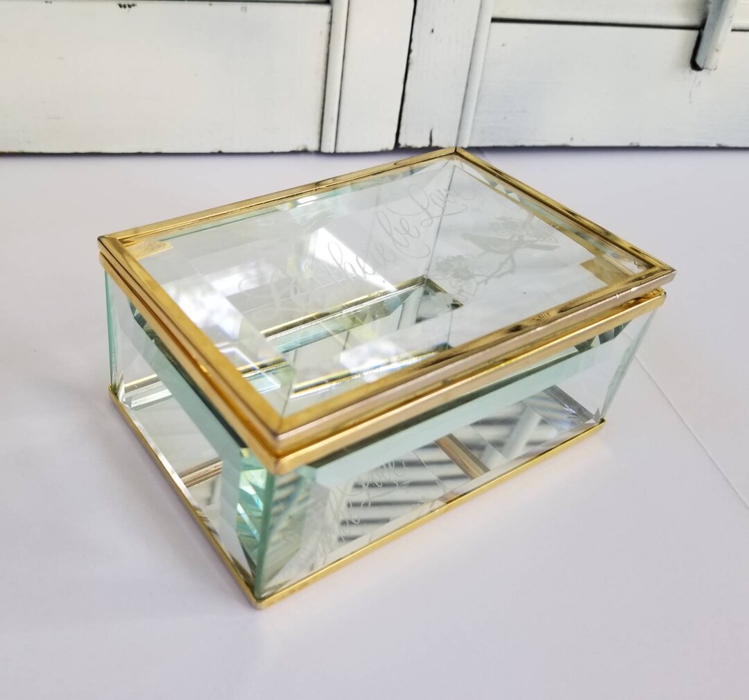 Jewlery Box Crystal Glass Box Vintage Jewelry Box Etsy