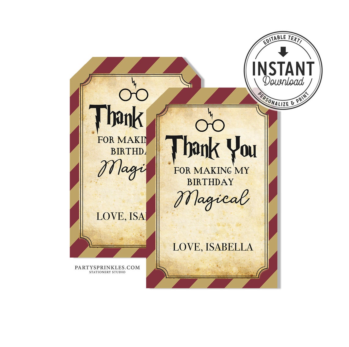 Harry Potter Inspired Favor Tags for Goodie / Treat Bags Etsy