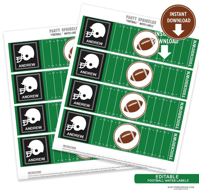 editable-football-water-bottle-labels-tailgate-wrappers-etsy